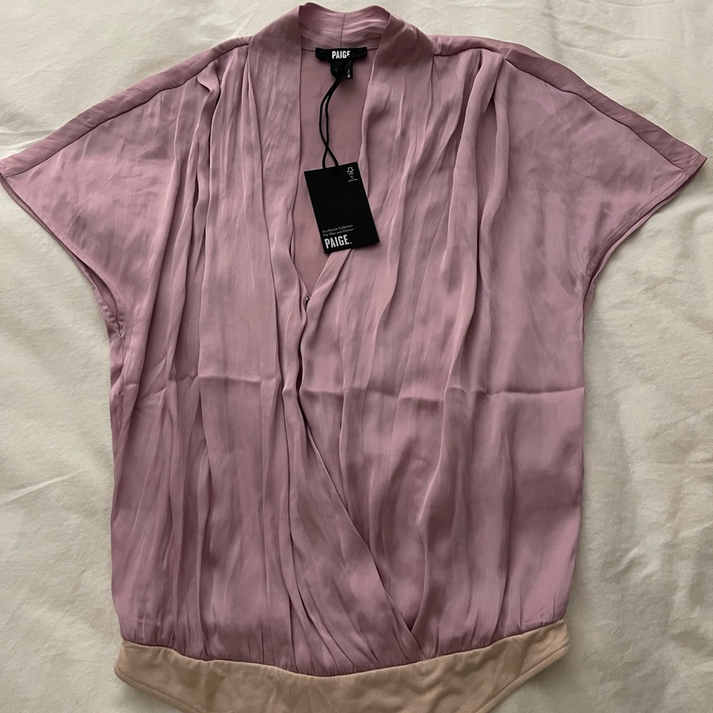 NWT PAIGE Dijon Satin Bodysuit